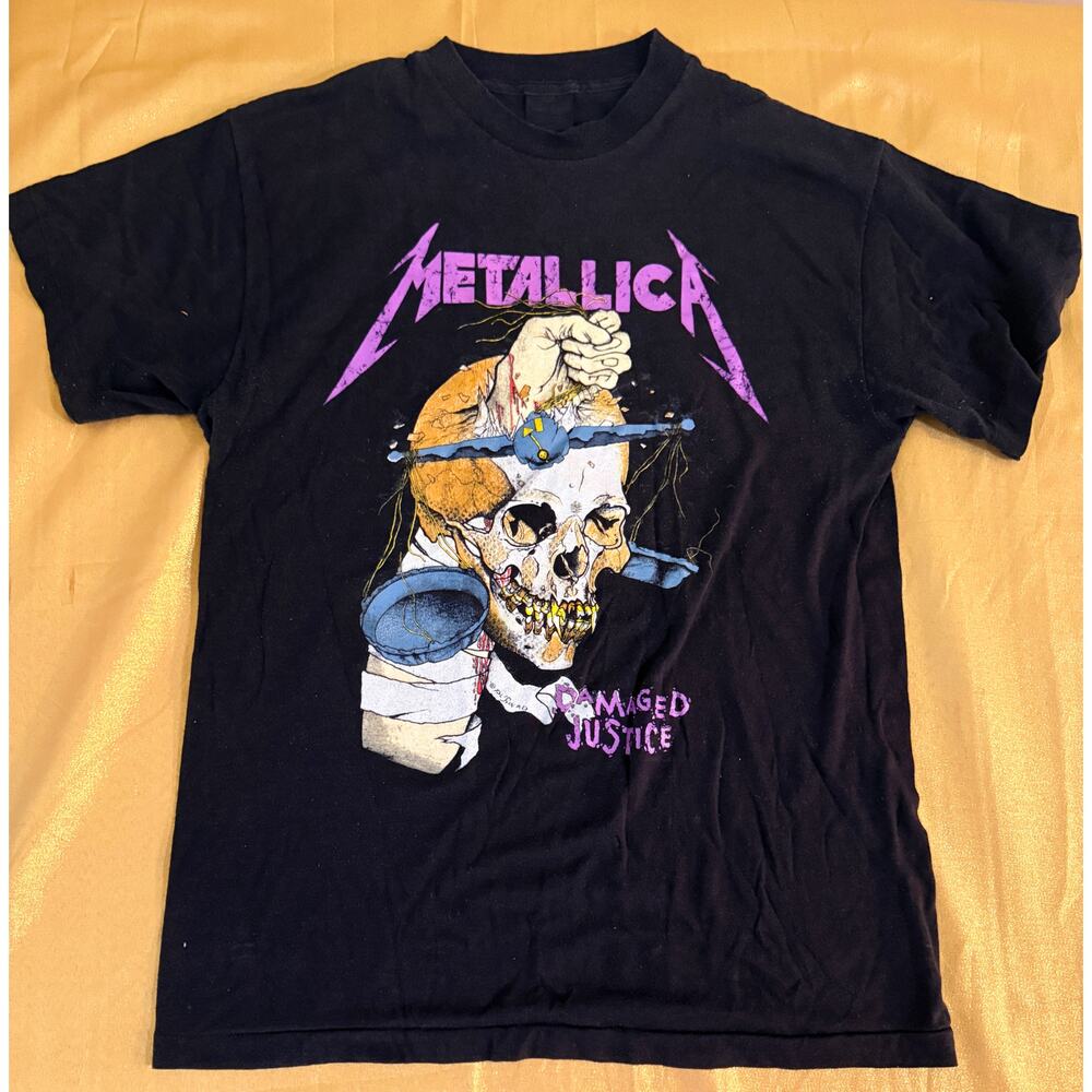 Vintage 1988 Metallica Damaged Justice Summer 88 Tour Shirt Pushead